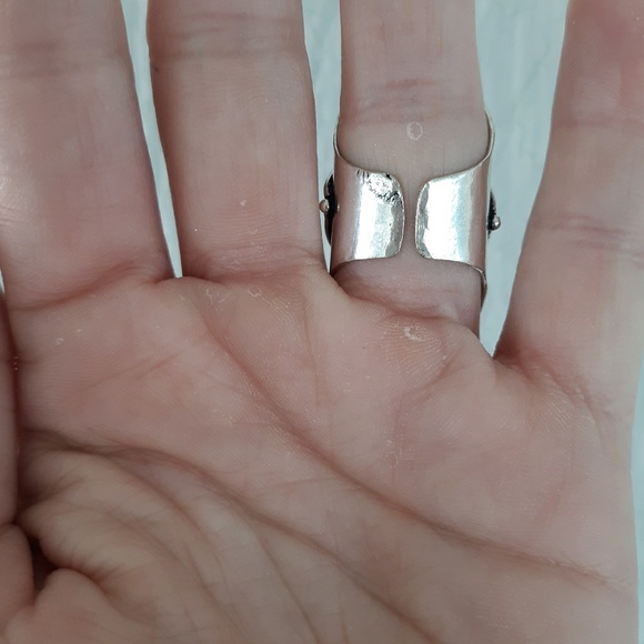 New Lapis Lazuli 925 Silver Adjustable Statement Ring. - Picture 7 of 8